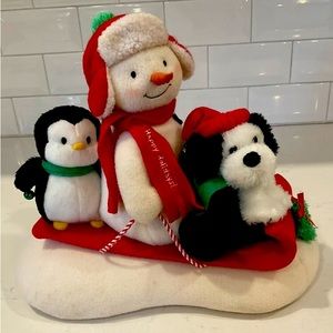 Hallmark Jingle Pals 2007 Animated Singing Sleigh Ride Snowman Dog Penguin Works